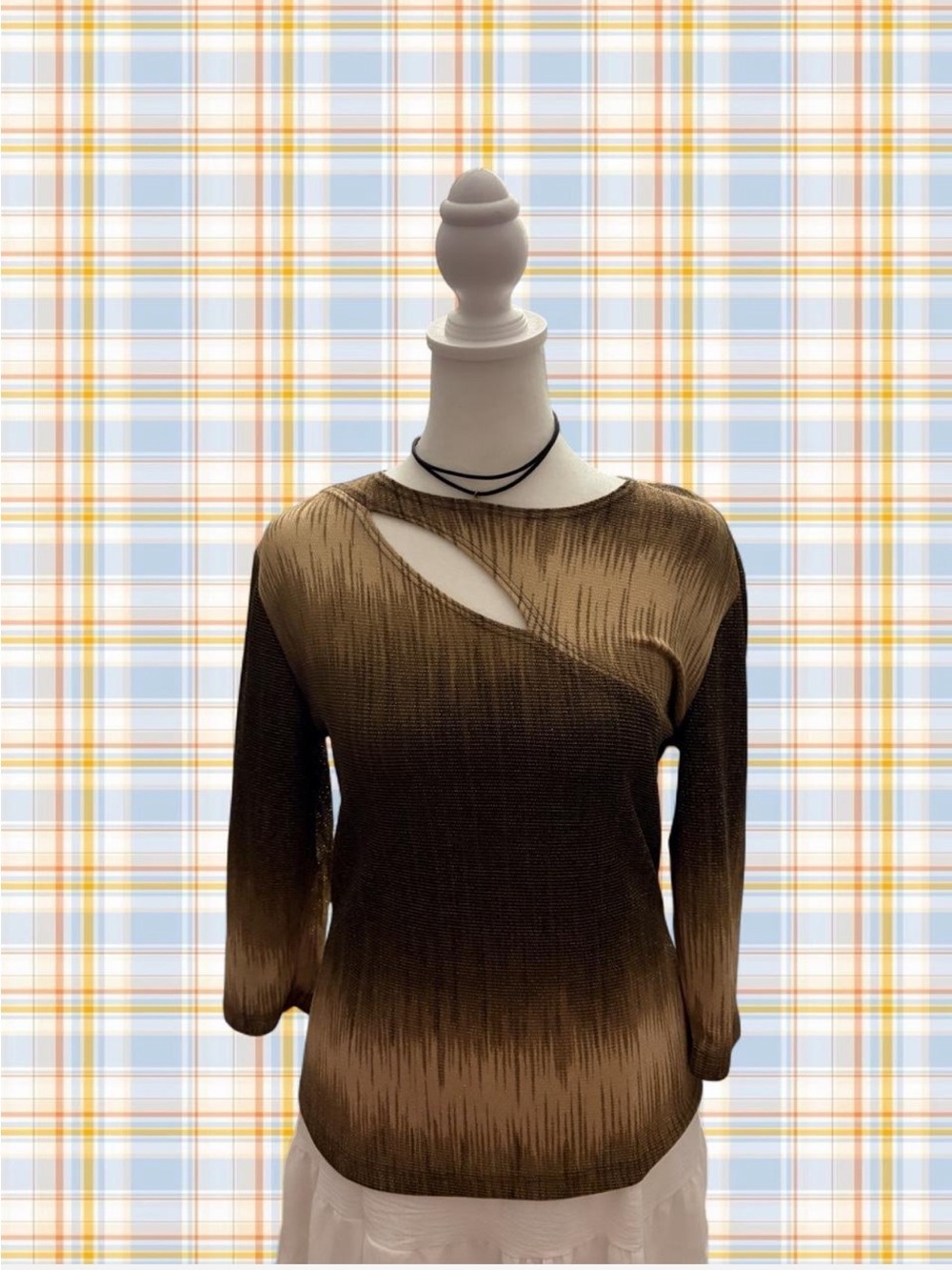 Long Sleeve Brown Ombre Cutout Dress
